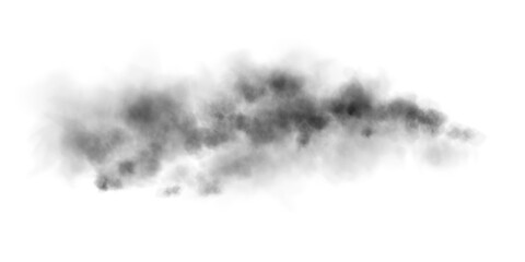 Bright black Smoke Cloud Illustration. Fantastic black smoke. Magic smoke. Smog cloud on podium or stage. Fog vapor over ground or water surface, magic haze. Magic smoke, magic fog, black steam. PNG. 