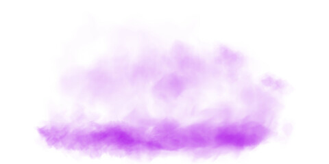 Fototapeta premium Bright Purple Smoke Cloud Illustration. Fantastic purple smoke. Magic smoke. Smog cloud on podium or stage. Fog vapor over ground or water surface, magic haze. Magic smoke, magic fog. PNG..