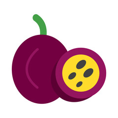 Passion fruit flat icon