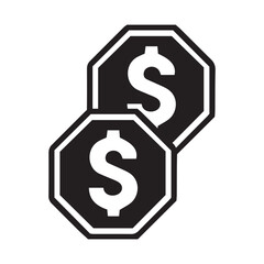 Dollar money coin icon. Flat illustration of dollar money coin vector icon for web design. Money icon. Dollar icon.