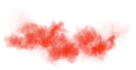 Bright Red Smoke Cloud Illustration. Fantastic red smoke. Magic smoke. Smog cloud on podium or stage. Fog vapor over ground or water surface, magic haze. Magic smoke, magic fog, red steam. PNG.