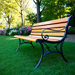 Wooden Park Bench