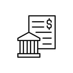 Bank transfer report outline icons, minimalist vector illustration ,simple transparent graphic element .Isolated on white background