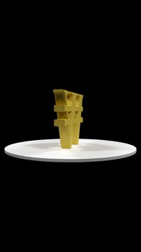 South & North Korean Won, 3d icon turning in loop 