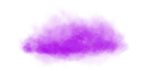 Bright Purple Smoke Cloud Illustration. Fantastic purple smoke. Magic smoke. Smog cloud on podium or stage. Fog vapor over ground or water surface, magic haze. Magic smoke, magic fog. PNG.