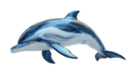 Obraz premium Dolphin sculpture ocean isolated on transparent background