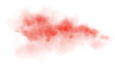 Obraz premium Bright Red Smoke Cloud Illustration. Fantastic red smoke. Magic smoke. Smog cloud on podium or stage. Fog vapor over ground or water surface, magic haze. Magic smoke, magic fog, red steam. PNG.