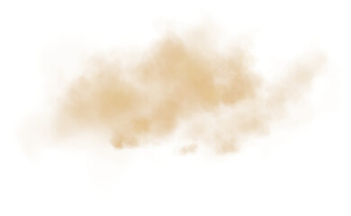 Bright Golden Smoke Cloud Illustration. Fantastic golden smoke. Magic smoke. Smog cloud on podium or stage. Fog vapor over ground or water surface, magic haze. Magic smoke, magic fog. PNG.