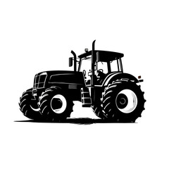 Obraz premium tractor silhouette