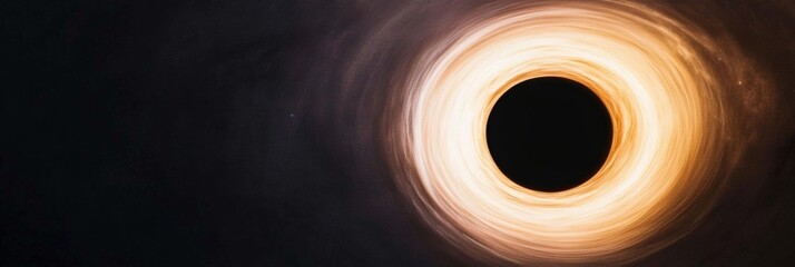 Elegant Distant black hole absorbing surrounding light and stars with swirling gravitational waves creating a powerful space phenomenon 