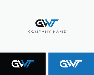 GWT logo, GWT letter,  GWT letter logo design