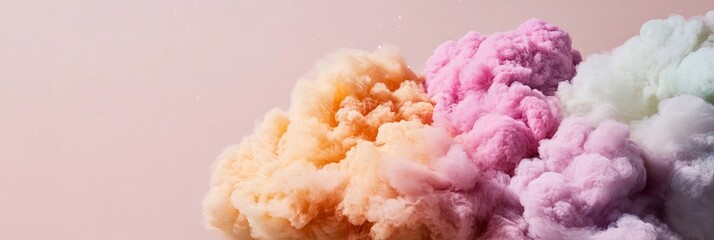 Elegant Interstellar cloud of pink orange and cyan glowing gas surrounded by stars creating a vibrant galactic display 