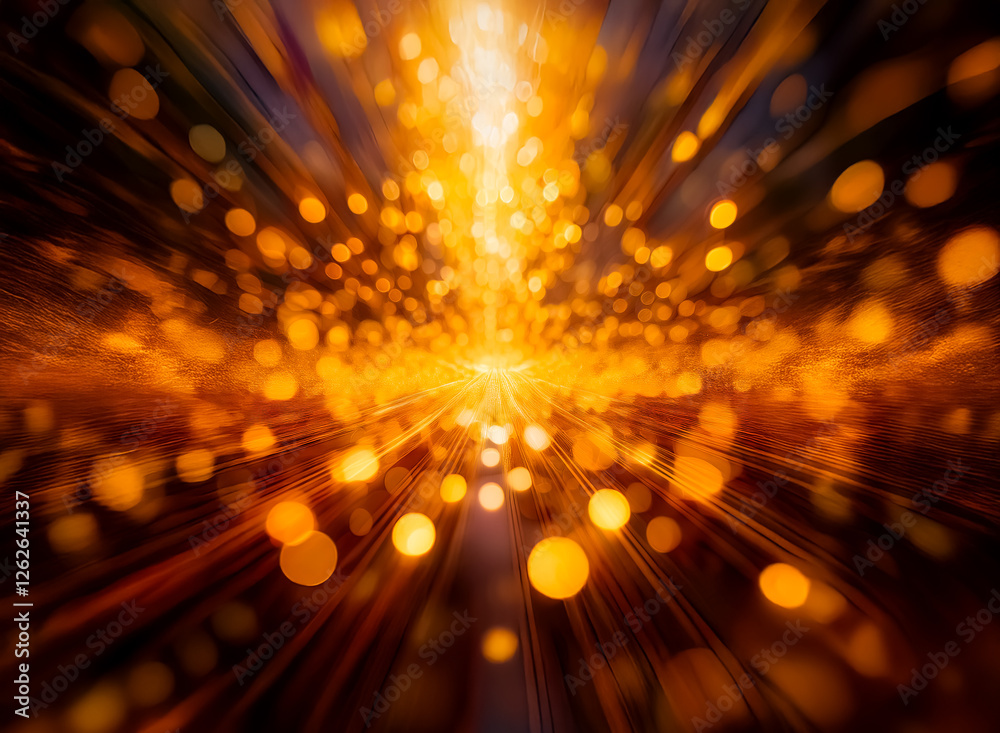 Sticker abstract radiant burst of golden light emanating outwards, creating a dynamic and energetic visual e