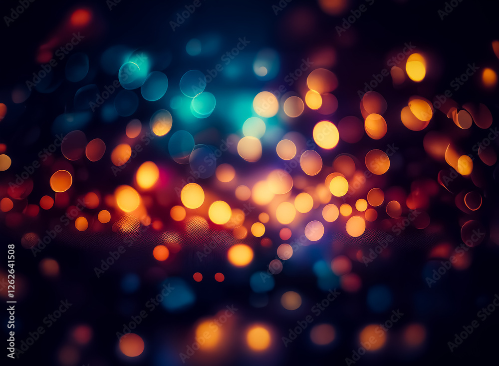 Canvas Prints abstract bokeh lights glow with orange, blue, and red on a dark background. the blurry effect create