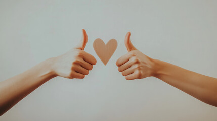 A close-up of two hands giving a thumbs-up gesture signaling positive feedback and approval. AI generative