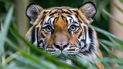 Fototapeta premium Tiger in Jungle, Close-up Portrait, Wildlife