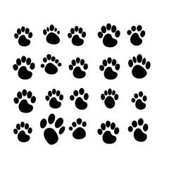 Fototapeta premium paw prints silhouette