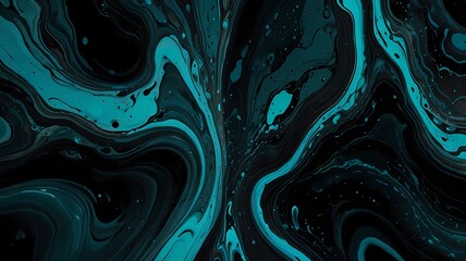 Obraz premium Turquoise Liquid Swirl - Abstract Fluid Art Background