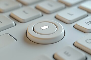 Fototapeta premium Closeup of power button on white keyboard keys.