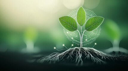 Growing seedling symbolizes sustainable growth and innovation in agriculture. Enhance your green initiatives with cutting-edge ecological technology today.