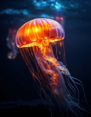 Fototapeta premium Photography Underwater Jelly Fish | Jellyfish Background | Jellyfish Wallpaper | Mobile Wallpaper 
