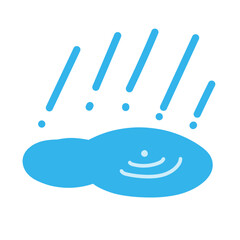 雨と水たまりの手描きベクターイラスト rain and puddle hand drawn Illstration