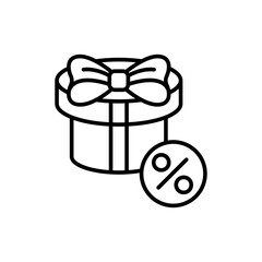 Free gift outline icons, minimalist vector illustration ,simple transparent graphic element .Isolated on white background