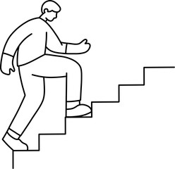 계단 남자 흑백