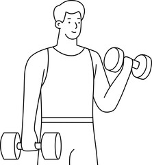 덤벨 남자 흑백