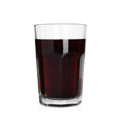 Sweet soda water in glass isolated on white