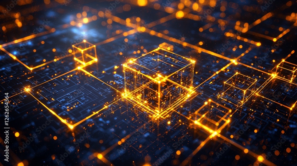 Poster an abstract network grid with files and folders, a futuristic software interface that serves as a di