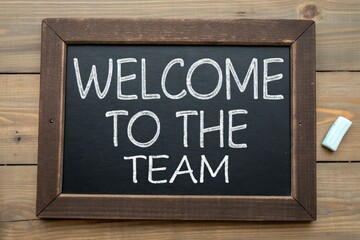 White "Welcome to the Team" Chalkboard Background