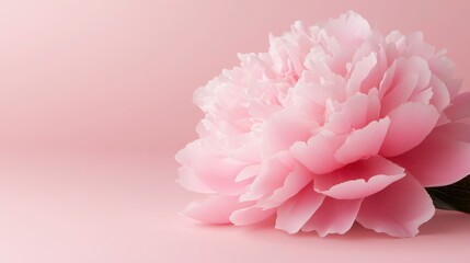 Fototapeta premium peony flowers are a beautiful concept. Pink flower on a soft background creating a serene atmosphere.