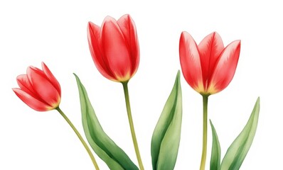 Vibrant red tulips in bloom