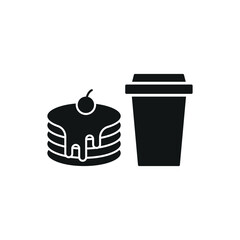 Drink and pancake set food icon represents a classic breakfast combo, perfect for café menus, restaurant designs, and morning meal illustrations.