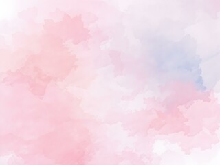 Fototapeta premium Soft Pastel Watercolor Background: A gentle and ethereal background featuring a dreamy blend of soft pink, purple, and white hues.