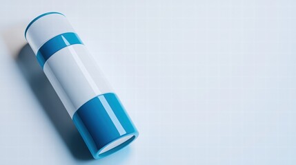 Modern Inhaler Device Isolated on White Background with Blue and White Design for Healthcare