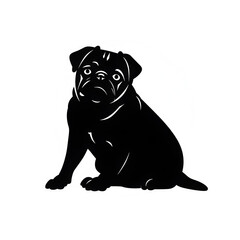 Obraz premium pug dog silhouette