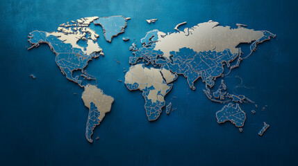 Explore global connections with this detailed world map, highlighting international boundaries and geographical features for insightful navigation.