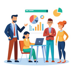 business meeting presentation vector illustration 2