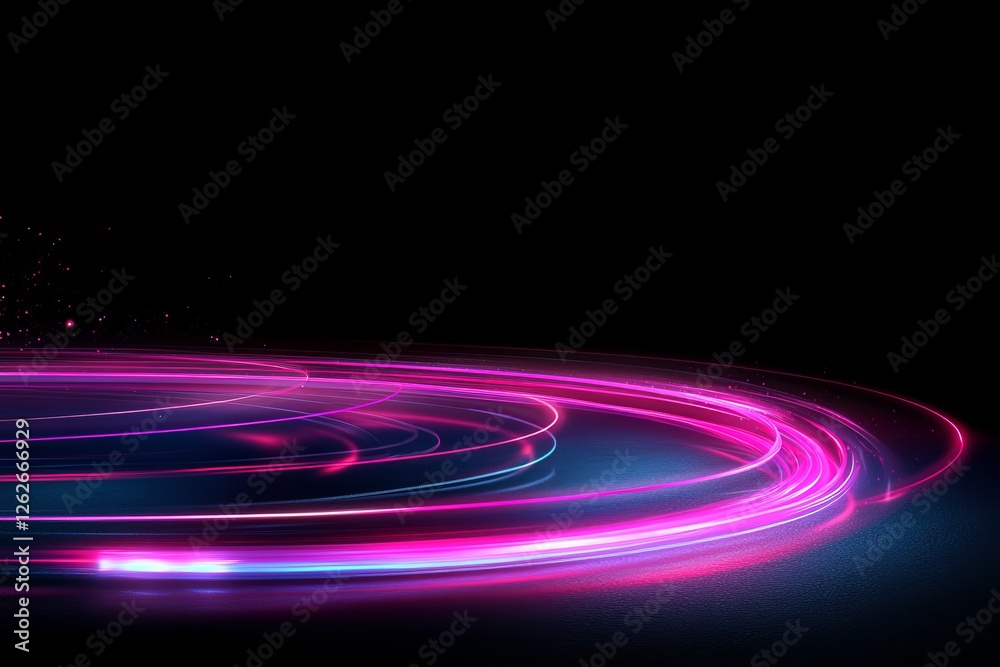 Poster abstract red lines denote the road's speed visually in red. red light streaks on a dark background u