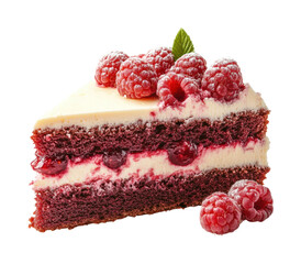 Raspberry layer cake a dessert delight isolated on transparent background