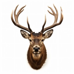 Isolated Deer Head on White Background