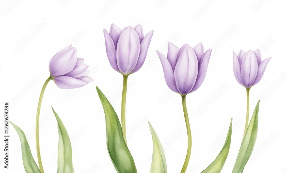 Canvas Prints Beautiful purple tulips in bloom.