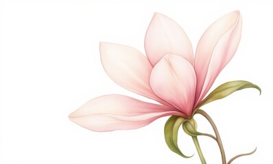 Delicate pink magnolia blossom