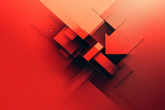 Abstract geometric shapes in bold red and black colors, creating a vibrant and modern background suitable for artistic designs and graphics