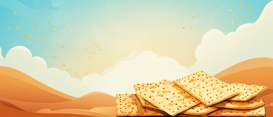 Pesach Passover Matzah Holiday Poster Design Concept