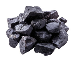 Fototapeta premium Mining black coal industry dark isolated on transparent background