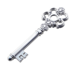 Antique keys unlocking vintage heritage isolated on transparent background