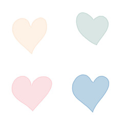 vector illustration of a set of hearts